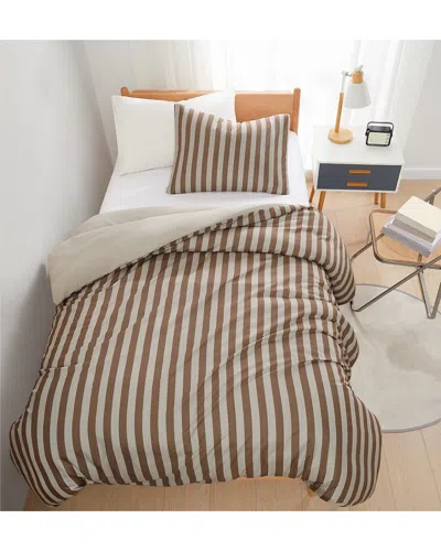 Truly Soft Weston Stripe Duvet Set In Brown