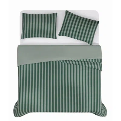 Truly Soft Weston Stripe Microfiber Comforter Sets In Green Striped
