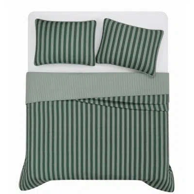 Truly Soft Weston Stripe Quilt Set In Green Striped
