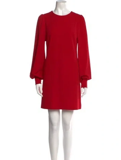 Pre-owned Truly Zac Posen Crew Neck Mini Dress In Red
