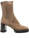 Truman's 90mm Block-heel Ankle Boots In Brown
