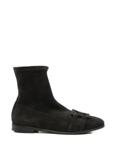 Truman's Interwoven-detail Suede Ankle Boots In Black