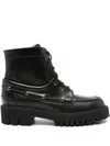 Truman's Lace-up Lug Sole Boots In Black