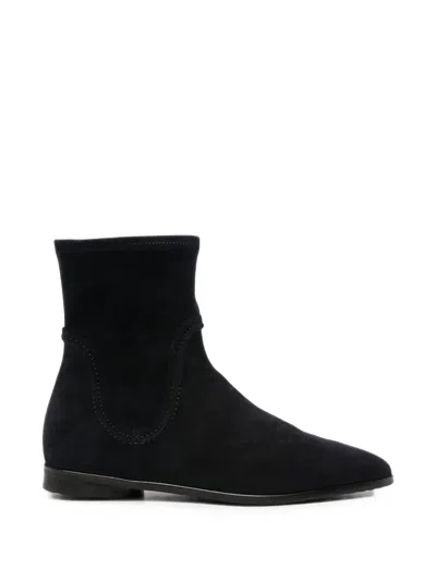 Truman's Suede Pointed-toe Ankle Boots In Black