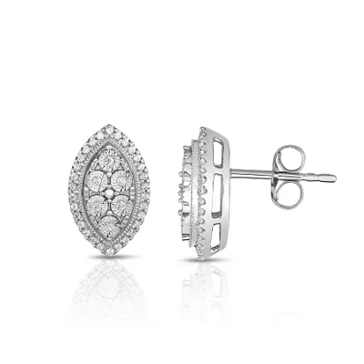 Trumiracle 1/4 Ct.t.w. Natural Round Diamond Sterling Silver Stud Earrings