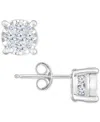 Trumiracle Diamond Cluster Stud Earrings (3/4 Ct. T.w.) In 14k White Gold In White Gold