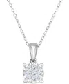 Trumiracle Diamond Round Cluster 18" Pendant Necklace (1/2 Ct. T.w.) In 14k White Gold In White Gold