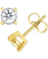 Trumiracle Diamond Solitaire Stud Earrings (1/3 Ct. T.w.) In 14k Two Toned Gold