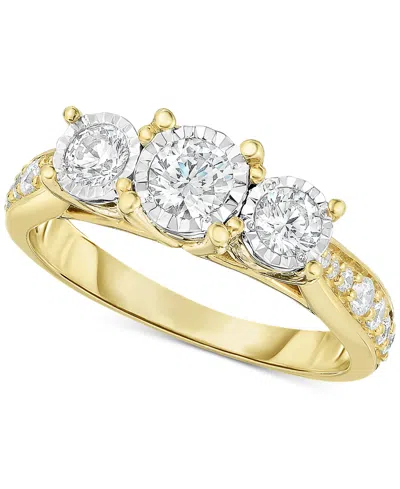 Trumiracle Diamond Three Stone Engagement Ring (1 Ct. T.w.) In 14k White Gold In Yellow Gold
