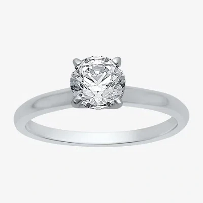Trumiracle Premier Collection 1 Ct. Natural Diamond Round Solitaire Engagement Ring In 14k Gold In White
