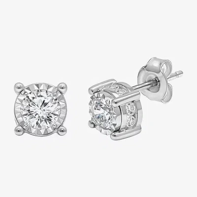 Trumiracle Tru Miracle 1 1/2 Ct. T.w. Lab Grown White Diamond 10k Gold 6.7mm Round Stud Earrings