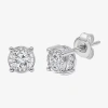 Trumiracle Tru Miracle 1 Ct. T.w. Lab Grown White Diamond 10k Gold 6.8mm Round Stud Earrings In White