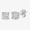Trumiracle Tru Miracle 1 Ct. T.w. Lab Grown White Diamond 10k White Gold 5.6mm Stud Earrings In White