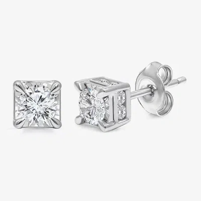 Trumiracle Tru Miracle 1 Ct. T.w. Lab Grown White Diamond 10k White Gold 5.6mm Stud Earrings