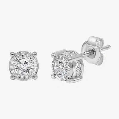 Trumiracle Tru Miracle 1 Ct. T.w. Lab Grown White Diamond 14k Gold 6.8mm Stud Earrings