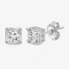 Trumiracle Tru Miracle 1 Ct. T.w. Lab Grown White Diamond 14k White Gold 5.6mm Stud Earrings In White