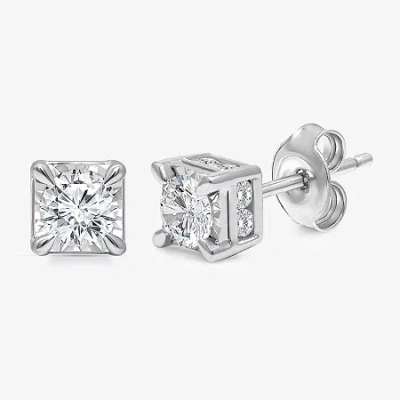 Trumiracle Tru Miracle 1 Ct. T.w. Lab Grown White Diamond 14k White Gold 5.6mm Stud Earrings