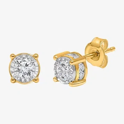Trumiracle Tru Miracle 1 Ct. T.w. Natural Diamond Round Stud Earrings In 14k Gold In Yellow