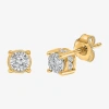 Trumiracle Tru Miracle 1/2 Ct. T.w. Lab-grown White Diamond 10k Gold 5.8mm Stud Earrings In Yellow