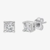 Trumiracle Tru Miracle 1/2 Ct. T.w. Lab-grown White Diamond 10k White Gold 5mm Round Stud Earrings In White