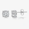 Trumiracle Tru Miracle 2 Ct. T.w. Lab Grown White Diamond 10k Gold 6.7mm Round Stud Earrings In White