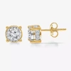 Trumiracle Tru Miracle 2 Ct. T.w. Lab Grown White Diamond 10k Gold 6.7mm Round Stud Earrings In Yellow