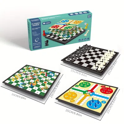 Trunar 3 In 1 Game Magnetic Travel Chess Game, Foldable Portable Chess Board Game For Kids, Entertaining Ro