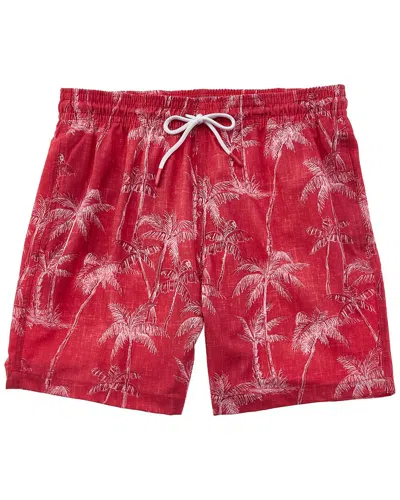 Trunk S Surf & Swim Co. Chambray Sketch Palms Sano Swim Short