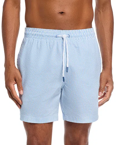 Trunks Surf & Swim Co. Sano Classic Stripes 6.5 Swim Trunks In Blue