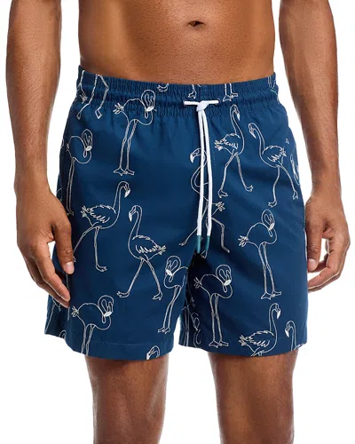Trunks Surf & Swim Co. Sano Flamingo 6.5 Swim Trunks In Blue