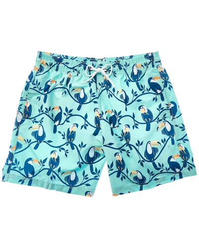 Trunks Surf & Swim Co. Sano Printed Swim Short In Blue
