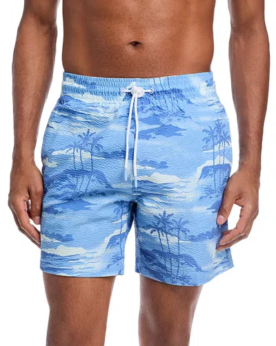Trunks Surf & Swim Co. Sano Tropical Landscape 6.5 Swim Trunks In Blue