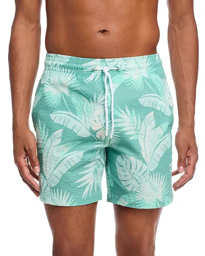 Trunks Surf & Swim Co. Sano Tropical Leaves Toss 6.5 Swim Trunks In Green