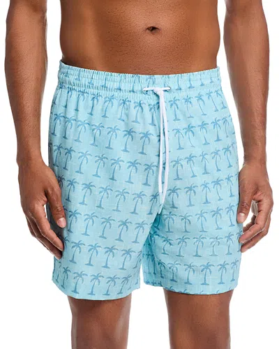 Trunks Surf & Swim Co. Sano Twin Palms 6.5 Swim Trunks In Blue