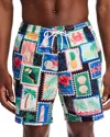 Trunks Surf & Swim Co. Sano Tropical Stamp Print 6.5 Swim Trunks