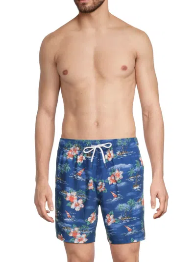 Trunks Surf + Swim Men's Sano 65 Floral Print Swim Shorts In Sail Blue