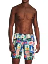 Trunks Surf + Swim Men's Sano 65 Stamp Print Swim Shorts In Marine Multi