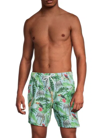 Trunks Surf + Swim Men's Sano 65 Tropical Print Swim Shorts In Sea Blue
