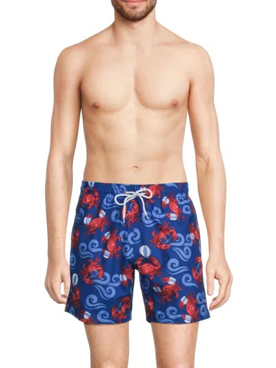 Trunks Surf + Swim Men's Sano Crab Print Swim Shorts In True Blue