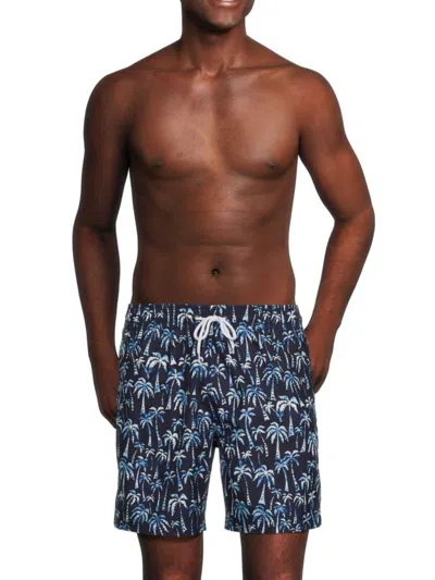 Trunks Surf + Swim Men's Sano Palm Tree Swim Shorts In Marine Blue