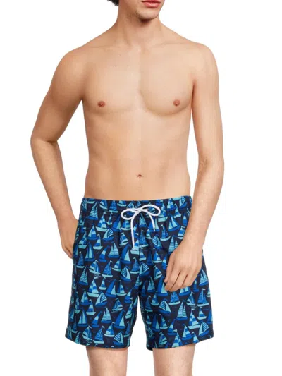 Trunks Surf + Swim Men's Sano Printed Swim Shorts In Marine