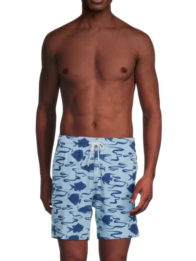 Trunks Surf + Swim Men's Sano Printed Swim Shorts In Sea Blue