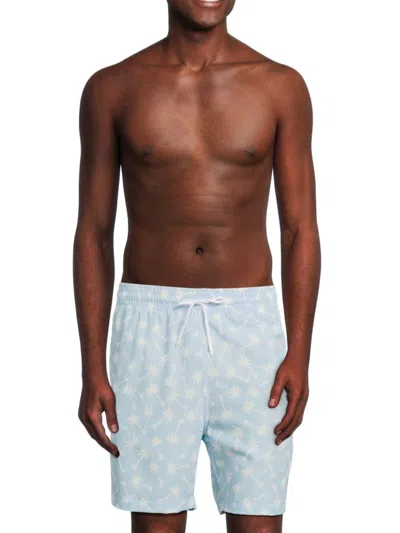 Trunks Surf + Swim Men's Sano Tropical Print Swim Shorts In Faded Blue