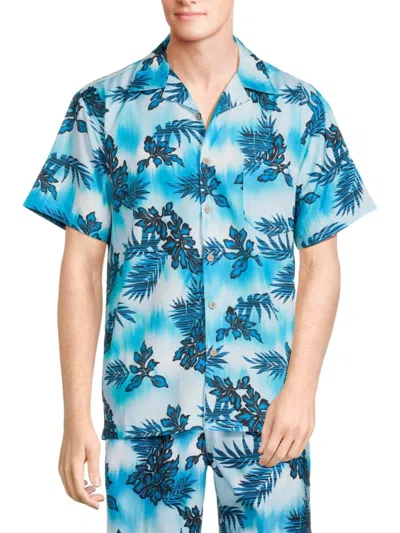 Trunks Surf + Swim Men's Waikiki Tropical Camp Shirt In Carribean