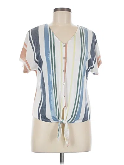 Pre-owned Truself Short Sleeve Blouse In Blue