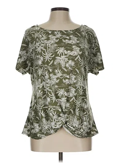 Pre-owned Truself Short Sleeve Blouse In Green