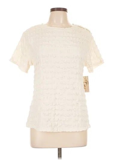 Pre-owned Truself Short Sleeve Blouse In White