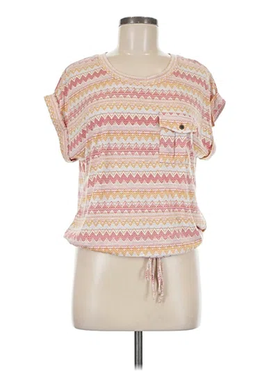 Pre-owned Truself Short Sleeve Top Pink Keyhole Neckline Tops