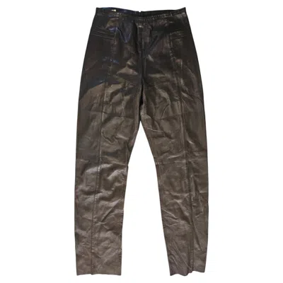 Pre-owned Trussardi 1990s Black Soft Calfskin Leather Trousers