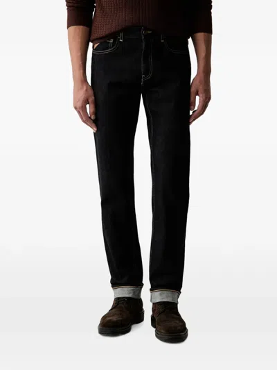 Trussardi 380 Contrast-stitch Regular Jeans In Black